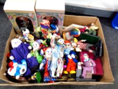 A box of clown ornaments
