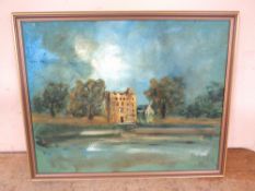 Antoni Sulek : Castle by a lake, oil on canvas laid to board, signed and dated '70,