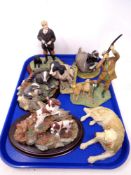 A tray of animal ornaments and figure groups, Country Artists,