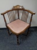 An Edwardian inlaid corner chair