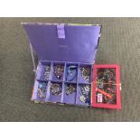 Two boxes of costume jewellery - rings, necklaces, bracelets, trinkets, fobs, watch, etc, etc.