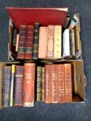 Two boxes of antique and later volumes, animals of all countries,