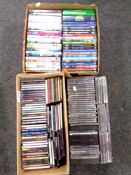 Three boxes of CD's and DVD's