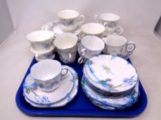 A tray of Melba and Royal Kent part tea sets