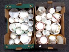 Two boxes of part tea sets including Salisbury,