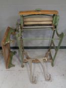 An antique mangle and two sink brackets