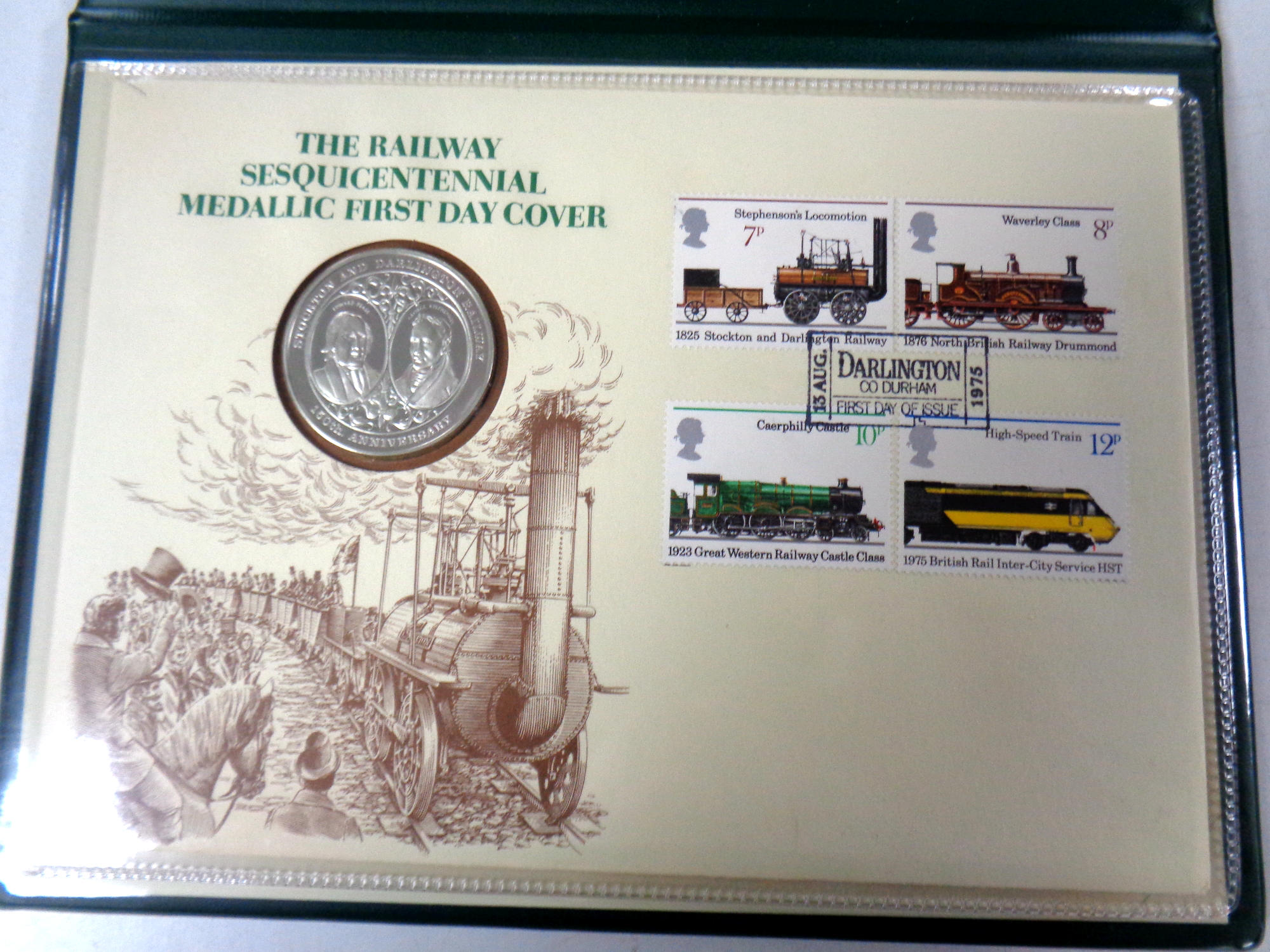 A Railway sesquicentennial medallic first day cover