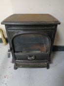 A cast iron stove