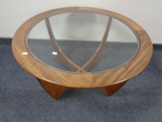 A teak G-plan circular coffee table