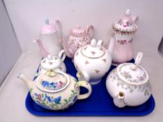 A tray of Masons Regency teapot, further teapots by Duchess,