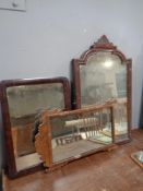 Three various 19th century mirrors