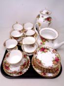 Approximately 25 pieces of Royal Albert Old Country Roses china