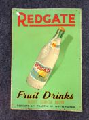 An enamelled sign - Redgate fruit drinks,