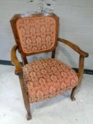 A beech framed armchair