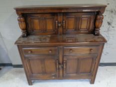 An oak buffet backed sideboard