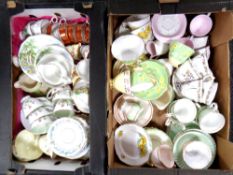 Two boxes of 20th century part tea sets, Roslyn,
