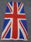 An old British Union flag, 178cm by 86cm.