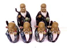 Six Chinese pottery figures