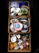 Three boxes of collector's plates, oriental porcelain,