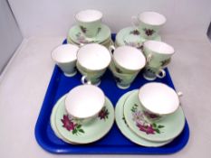 A tray of Marie productions bone china tea set