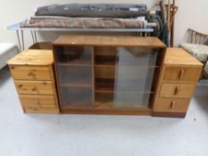 An oak three drawer chest,