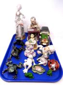 A tray of Continental ornaments including Leonardo Collection etc