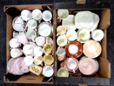 Two boxes of 20th century part tea sets, Royal Stafford,