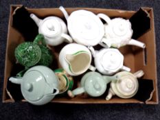 A box of 20th century teapots, Spode,