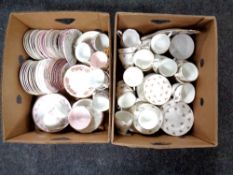 Two boxes of part tea china sets,