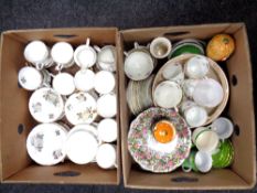 Two boxes of part china tea sets,