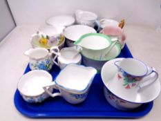 A tray of milk jugs and sugar bowls, Royal Albert,