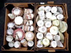 Two boxes of 20th century part tea sets, Paragon,