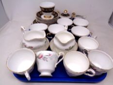 A tray of Paragon bridle rose and Gladstone part china tea set