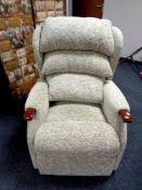A Celebrity electric reclining armchair with instructions and lead