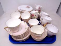 A tray of Royal Stafford and Old Royal part china tea set
