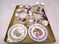 A tray of china thimbles,