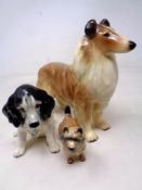 Three dog ornaments by Coopercraft,