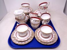 A tray of 38 piece English bone china tea sets