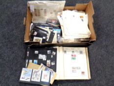 A box of world stamps,