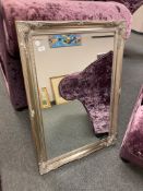 A silvered framed contemporary mirror 3' x 2 '