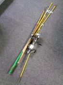 Two 2-piece fishing rods with Daiwa reels