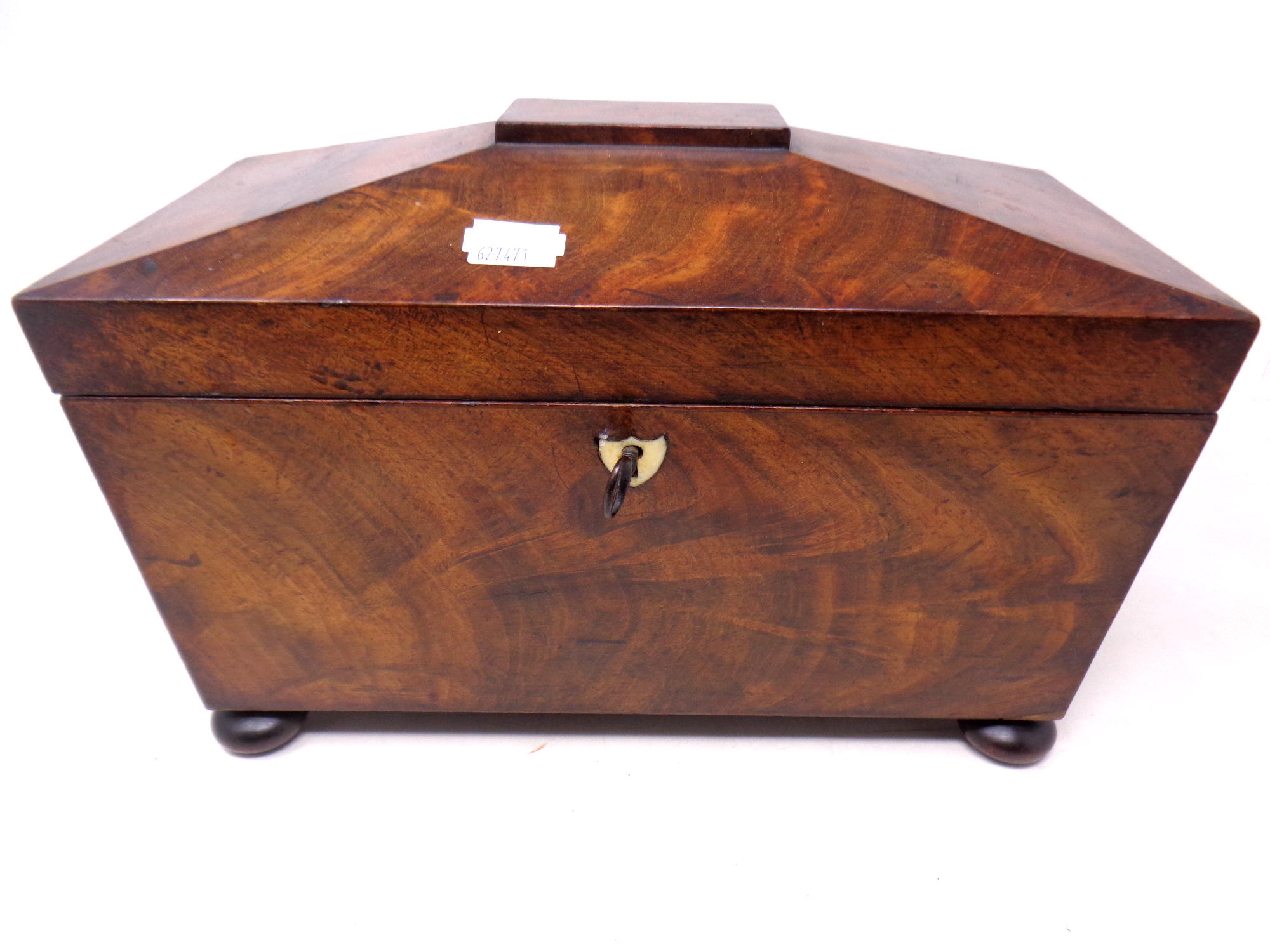 A Regency sarcophagus tea caddy