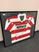 A framed signed rugby league shirt : Wigan Warriors