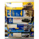 Italeri modelling kits - Group of six 1:35 scale military models (as illustrated)