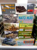 Dragon and MiniArt modelling kits - Group of five 1:35 scale military models (as illustrated)