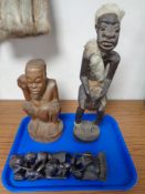 Three 20th century African carved hardwood figures
