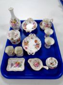 Thirteen pieces of Royal Crown Derby 'Derby Posies' cabinet china