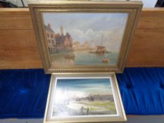 A F Tordoff oil on board of Whitby and an oil on canvas by the same artist