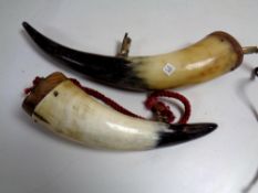 Two powder horns