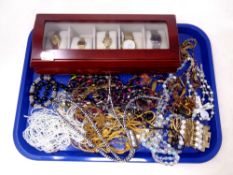 A tray of watch display box of five lady's watches including Timex,